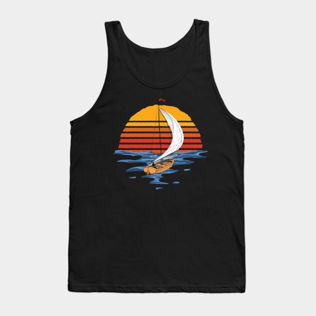 Vintage Sailing Boat Gift Tank Top by USProudness